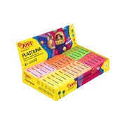 Jovi Expositor de 30 Pastillas de Plastilina 50gr - Colores Neon - 100% Vegetal - Muy Moldeable - No Se Seca - Mezclables - Color Surtido