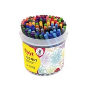 Jovi Felt Pens Bote con 120 Rotuladores - Punta de 2mm - Tinta de Gran Fijacion - Capuchon de Seguridad Ventilado - Colores Surtidos