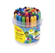 Jovi Felt Pens Bote de 48 Rotuladores Jumbo - Punta de 3mm - Tinta de Gran Fijacion - Capuchon de Seguridad Ventilado - Colores Surtidos