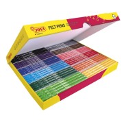 Jovi Felt Pens Caja de 144 Rotuladores - Punta de 3mm - Capuchon Ventilado - Grip Triangular Ergonomico - Tinta de Gran Fijacion - Ideal para Colegios - Colores Surtidos
