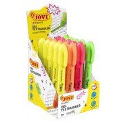 Jovi Gel Textmarker Expositor con 20 Marcadores de Texto - Colores Fluorescentes - No Necesitan Punta - Deslizamiento Suave - No Traspasan - Secado Rapido - Aptos para Luz Negra - Color Surtido