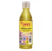 Jovi Glitter Tempera Liquida Base Agua 250ml - Particulas de Purpurina - Excelente Rendimiento - Secado Rapido - Fluidez Optima - Adherencia en Multiples Superficies - Color Amarillo
