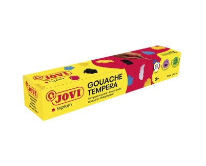Jovi Gouache Estuche de 5 Botes de Tempera Escolar 35ml - Mezclables - para Papel, Cartulina, Madera, Tela, Pasta de Modelar y Fango - Incluye Pincel - Color Surtido