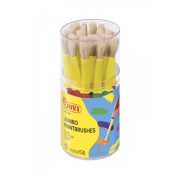 Jovi Jumbo Paint Brushes Bote 20 Pinceles Medianos Pelo Cerda - Gruesos de Pelo Natural - Mango de Plastico - No Gotean - Limpieza Facil - Sistema de Corona Antirrodamiento - Color Varios
