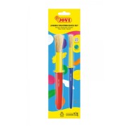 Jovi Jumbo Paint Brushes Pack 1 Pincel Mediano + 1 Pincel Grueso - Pelo Natural - Mango de Plastico - No Gotean - Facil Limpieza - Sistema de Corona Anti-Rodamiento - Color Varios
