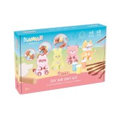 Jovi Kawaii Air Dry Kit con Pasta Endurecible 500gr + 4 Plantillas + Pinturas + Complementos - Facil de Moldear - Colores Surtidos
