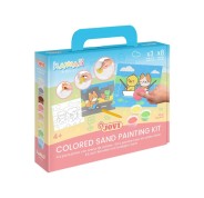 Jovi Kawaii Kit Pinta con Arena con 8 Botes de Arena + 1 Punzon + 3 Laminas con Diseños Kawaii - Colores Surtidos
