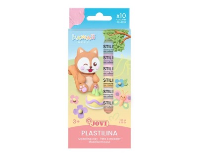 Jovi Kawaii Pack con 10 Barras de Plastilina 15gr - Muy Moldeable - No se Seca - Colores Surtidos