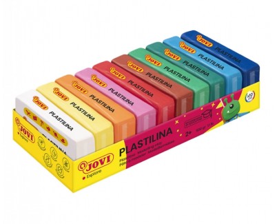 Jovi Pack de 10 Pastillas de Plastilina 50gr - 100% Vegetal - Muy Moldeable - No Se Seca - Colores Mezclables - Colores Surtidos