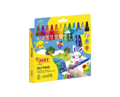 Jovi Pack de 12 Rotuladores Jumbo - Punta de 5.8mm - Trazo Grueso - Amplia Variedad de Tonos - Tinta de Gran Fijacion - Capuchon de Seguridad Ventilado - Colores Surtidos