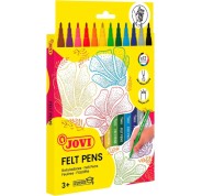 Jovi Pack de 12 Rotuladores - Punta de 2mm - Trazo Fino - Amplia Variedad de Tonos - Tinta de Gran Fijacion - Capuchon de Seguridad Ventilado - Colores Surtidos