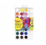 Jovi Pack de 24 Acuarelas en Pastilla + Pincel - Brillantes - Facilmente Mezclables - Colores Surtidos