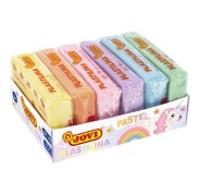 Jovi Pack de 6 Pastillas de Plastilina 50gr - 100% Vegetal - Muy Moldeable - No Se Seca - Colores Mezclables - Colores Pastel Surtidos