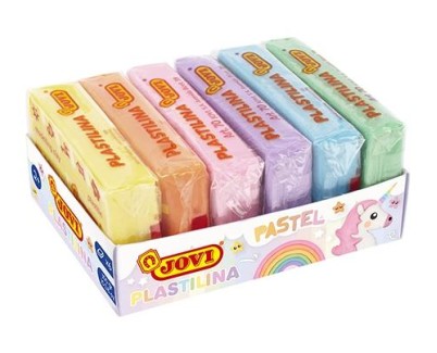 Jovi Pack de 6 Pastillas de Plastilina 50gr - 100% Vegetal - Muy Moldeable - No Se Seca - Colores Mezclables - Colores Pastel Surtidos