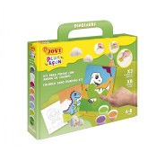 Jovi Play & Fun Kit Pinta con Arena Dinosaurs con 8 Botes de Arena + 1 Punzon + 3 Laminas con Diseños de Dinosaurios - Colores Surtidos