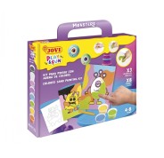 Jovi Play & Fun Kit Pinta con Arena Monsters con 8 Botes de Arena + 1 Punzon + 3 Laminas con Diseños de Monstruos - Colores Surtidos