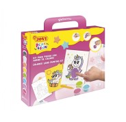 Jovi Play & Fun Kit Pinta con Arena Unicorns con 8 Botes de Arena + 1 Punzon + 3 Laminas con Diseños de Unicornios - Colores Surtidos