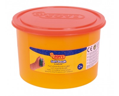 Jovi Soft Dough Blandiver Bote de Pasta de Modelaje 460gr - Blanda y Flexible - Facil de Amasar y Moldear - Ideal para Iniciacion al Modelaje - Color Naranja