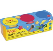 Jovi Soft Dough Blandiver Estuche de 3 Botes 110gr - Blanda y Flexible - Facil de Amasar y Moldear - Ideal para Iniciacion al Modelaje - Fomenta Creatividad y Motricidad Fina - Color Surtido