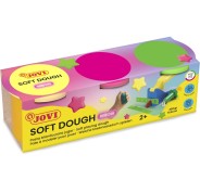 Jovi Soft Dough Blandiver Pack de 3 Botes 110gr - Blanda y Flexible - Facil de Amasar y Moldear - Ideal para Iniciacion al Modelaje - Colores Neon Surtidos