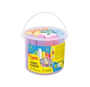 Jovi Street Chalks Bote 21 Tizas Jumbo - Especiales para Dibujar en El Suelo - Tizas Redondas - Facil Eliminacion con Agua - Poco Resto de Polvo en Las Manos - Color Surtido