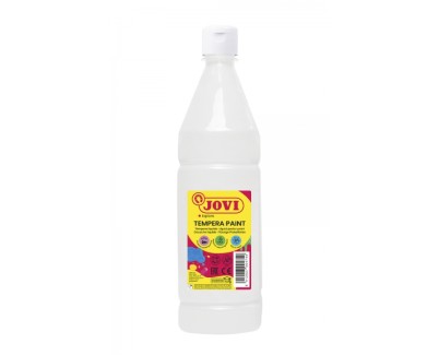 Jovi Tempera Paint Tempera Liquida 1000ml - Base Agua - Lista para Usar - Alto Poder Cubriente - Secado Rapido - Excelente Fluidez - Adherencia en Multiples Superficies - Color Blanco