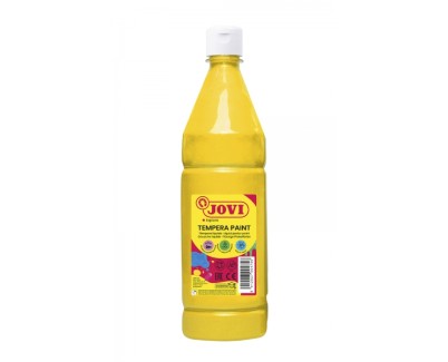 Jovi Tempera Paint Tempera Liquida 1000ml - Base Agua - Lista para Usar - Alto Poder Cubriente - Secado Rapido - Excelente Rendimiento - Facil Aplicacion - Color Amarillo