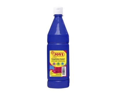 Jovi Tempera Paint Tempera Liquida 1000ml - Base Agua - Lista para Usar - Alto Poder Cubriente - Secado Rapido - Excelente Rendimiento - Facil Aplicacion - Color Azul Oscuro