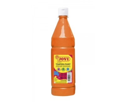 Jovi Tempera Paint Tempera Liquida 1000ml - Base Agua - Lista para Usar - Alto Poder Cubriente - Secado Rapido - Excelente Rendimiento - Facil Aplicacion - Color Naranja