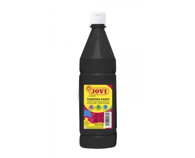 Jovi Tempera Paint Tempera Liquida 1000ml - Base Agua - Lista para Usar - Alto Poder Cubriente - Secado Rapido - Excelente Rendimiento - Facil Aplicacion - Color Negro