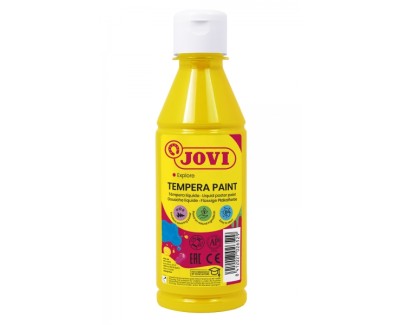 Jovi Tempera Paint Tempera Liquida 250ml - Base Agua - Lista para Usar - Alto Poder Cubriente - Secado Rapido - Excelente Fluidez - Adherencia en Multiples Superficies - Color Amarillo
