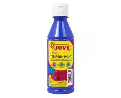 Jovi Tempera Paint Tempera Liquida 250ml - Base Agua - Lista para Usar - Alto Poder Cubriente - Secado Rapido - Excelente Fluidez - Adherencia en Multiples Superficies - Color Azul Oscuro