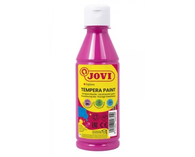 Jovi Tempera Paint Tempera Liquida 250ml - Base Agua - Lista para Usar - Alto Poder Cubriente - Secado Rapido - Excelente Fluidez - Adherencia en Multiples Superficies - Color Magenta