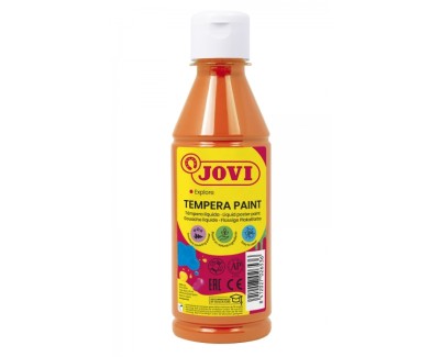 Jovi Tempera Paint Tempera Liquida 250ml - Base Agua - Lista para Usar - Alto Poder Cubriente - Secado Rapido - Excelente Fluidez - Adherencia en Multiples Superficies - Color Naranja