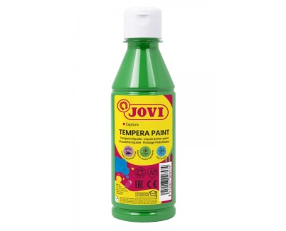 Jovi Tempera Paint Tempera Liquida 250ml - Base Agua - Lista para Usar - Alto Poder Cubriente - Secado Rapido - Excelente Fluidez - Adherencia en Multiples Superficies - Color Verde