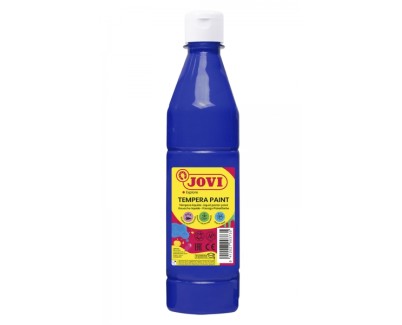 Jovi Tempera Paint Tempera Liquida 500ml - Base Agua - Lista para Usar - Alto Poder Cubriente - Secado Rapido - Excelente Fluidez - Adherencia en Multiples Superficies - Color Azul Oscuro