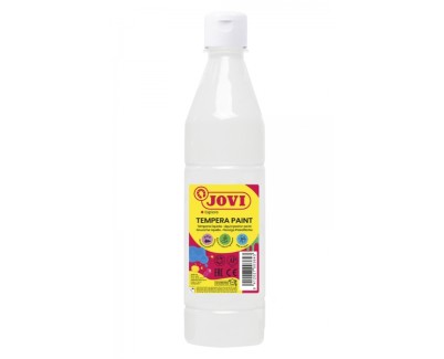 Jovi Tempera Paint Tempera Liquida 500ml - Base Agua - Lista para Usar - Alto Poder Cubriente - Secado Rapido - Excelente Fluidez - Adherencia en Multiples Superficies - Color Blanco
