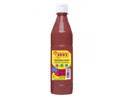 Jovi Tempera Paint Tempera Liquida 500ml - Base Agua - Lista para Usar - Alto Poder Cubriente - Secado Rapido - Excelente Fluidez - Adherencia en Multiples Superficies - Color Marron