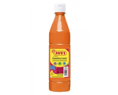 Jovi Tempera Paint Tempera Liquida 500ml - Base Agua - Lista para Usar - Alto Poder Cubriente - Secado Rapido - Excelente Fluidez - Adherencia en Multiples Superficies - Color Naranja