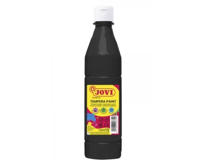 Jovi Tempera Paint Tempera Liquida 500ml - Base Agua - Lista para Usar - Alto Poder Cubriente - Secado Rapido - Excelente Fluidez - Adherencia en Multiples Superficies - Color Negro