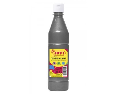 Jovi Tempera Paint Tempera Liquida 500ml - Base Agua - Lista para Usar - Alto Poder Cubriente - Secado Rapido - Excelente Fluidez - Adherencia en Multiples Superficies - Color Plata