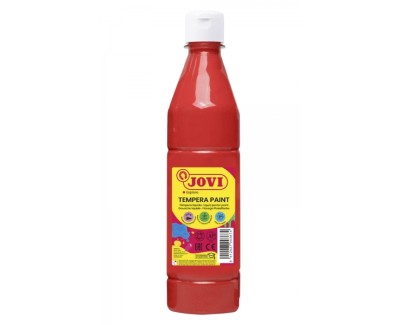 Jovi Tempera Paint Tempera Liquida 500ml - Base Agua - Lista para Usar - Alto Poder Cubriente - Secado Rapido - Excelente Fluidez - Adherencia en Multiples Superficies - Color Rojo Bermellon