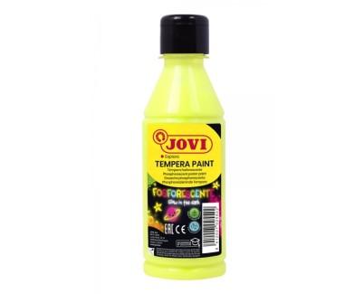 Jovi Tempera Paint Tempera Liquida Fosforescente 250ml - Brilla en la Oscuridad - Secado Rapido - Excelente Adherencia - Lista para Usar - Color Verde