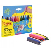 Jovi Triwax Estuche de 12 Ceras Triangulares - No Manchan - Trazo Suave - Gran Rendimiento - Apto para Sacapuntas - Libre de Alergenos - Colores Surtido