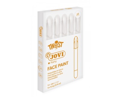 Jovi Twist Stick de Pintura de Cara - Hipoalergenico - Base Agua - Facil Aplicacion - Gran Cobertura - Secado Rapido - Facil de Retirar - Libre de Parabenos y Alergenos - Color Blanco