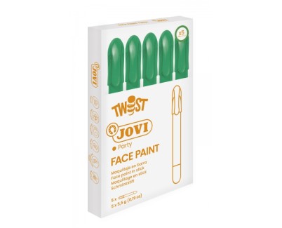 Jovi Twist Stick de Pintura de Cara - Hipoalergenico - Base Agua - Facil Aplicacion - Gran Cubricion - Seca Rapido - No Grasoso - Facil de Retirar - Color Verde