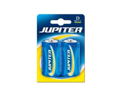 Jupiter Pack de 2 Pilas Salinas D R20 - Pilas Salinas para Aparatos de Bajo Consumo