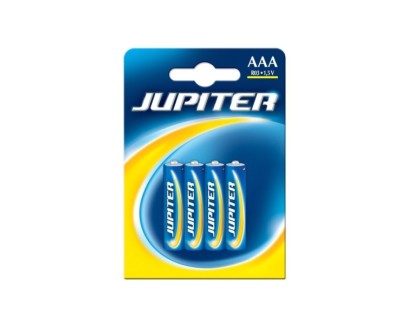 Jupiter Pack de 4 Pilas Salinas R03 AAA - Pilas Salinas para Aparatos de Bajo Consumo