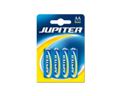 Jupiter Pack de 4 Pilas Salinas R06 AA - Pilas Salinas para Aparatos de Bajo Consumo