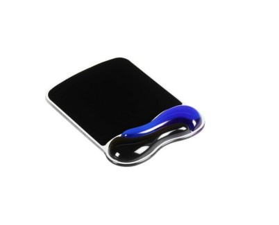 Kensington Alfombrilla para Raton con Reposamuñecas Duo Gel - Canal de Ventilacion - Combinacion de Colores en Dos Tonos - Acabado Facil de Limpiar - Azul/Negro